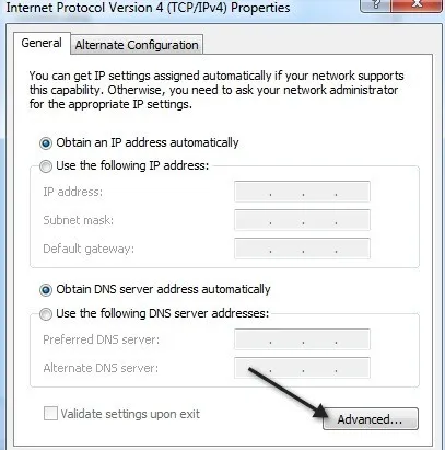 Buộc Windows 7 sử dụng kết nối có dây qua không dây 10 mạng tiên tiến