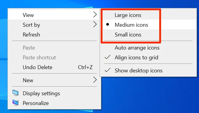 Cách thay đổi kích thước biểu tượng màn hình trong Windows 6 Cách thay đổi kích thước biểu tượng màn hình trong Windows