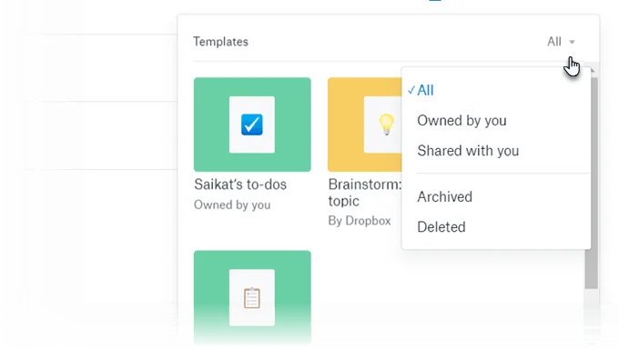 Dropbox-Paper-Template-Filters - Mẹo kỹ thuật trực tuyến Cách chọn mẫu giấy thiết kế sẵn trong Dropbox ảnh 3