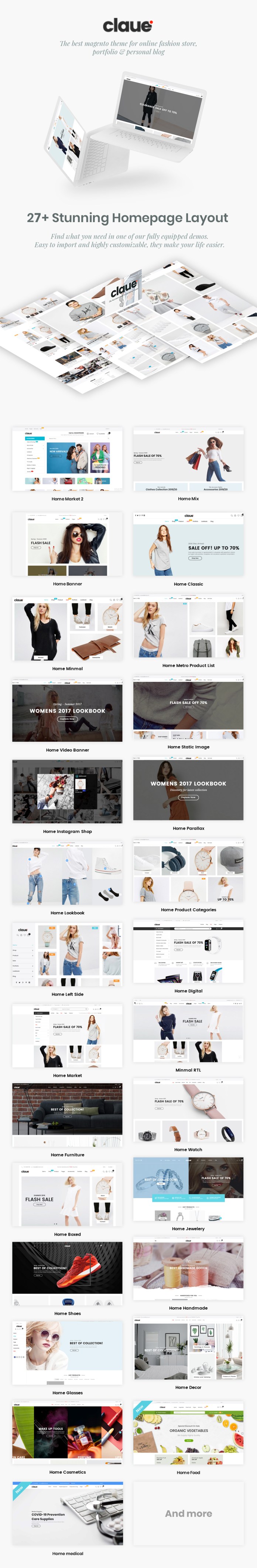 Claue - Sạch sẽ, Magento tối thiểu 2 và 1 Theme - 7