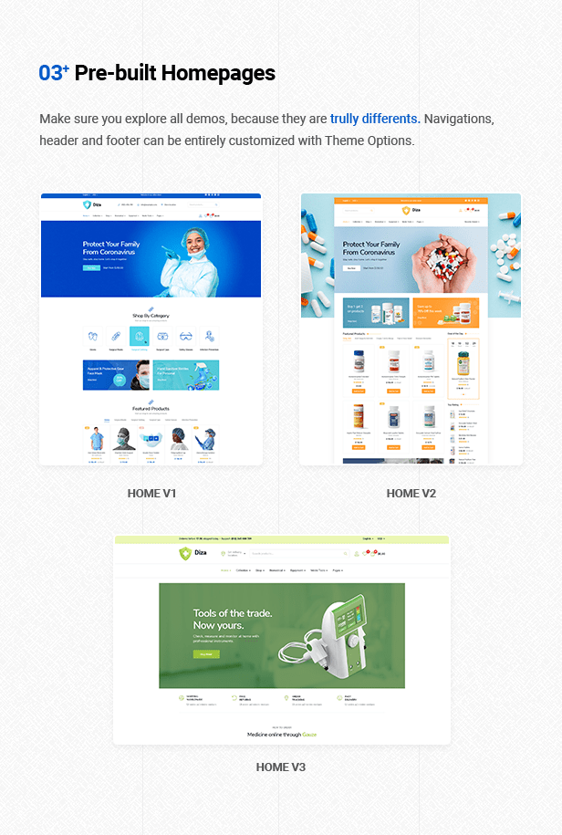 Diza - Cửa hàng dược phẩm Elementor WooCommerce Theme - số 8