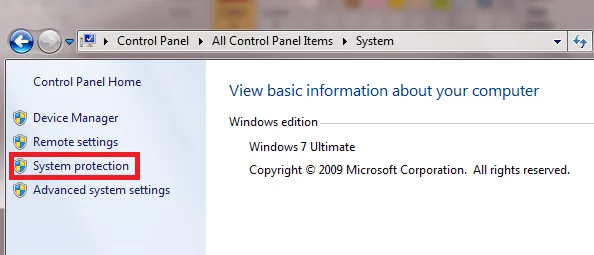 Cách bật Khôi phục Hệ thống trong Windows 7