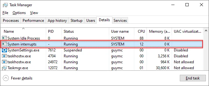 Cách khắc phục sự cố gián đoạn hệ thống Sử dụng CPU cao trong Windows 10 4 Cách khắc phục sự cố gián đoạn hệ thống Sử dụng CPU cao trong Windows 10
