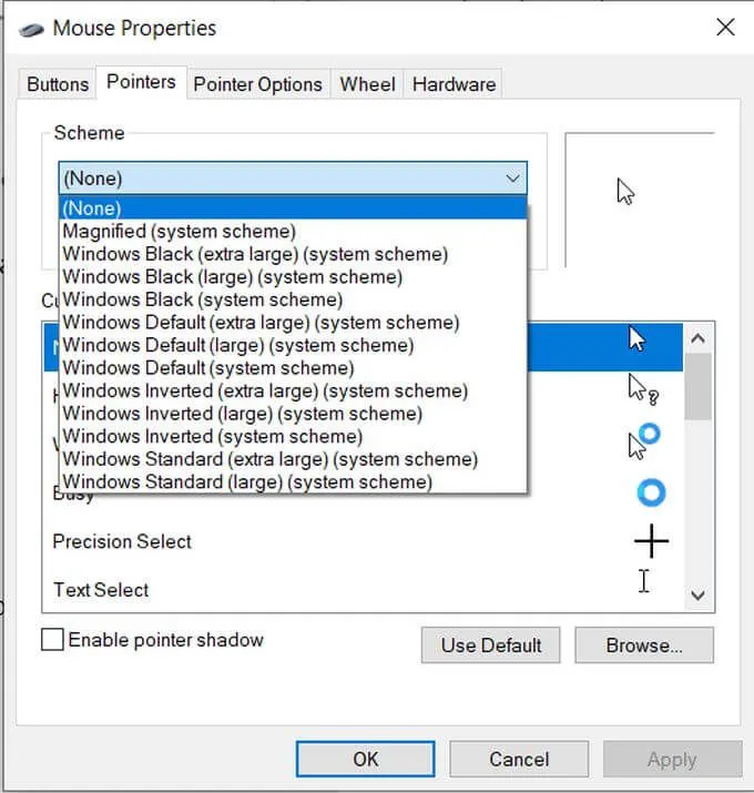 Cách thay đổi con trỏ trên Windows 10 6 Cách thay đổi con trỏ trên Windows 10