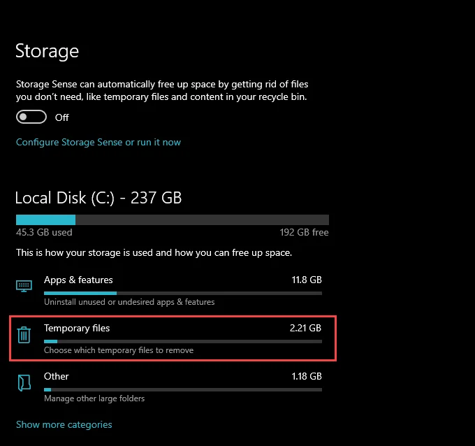 Cách xóa tệp tạm thời trong Windows 10 2 Cách xóa tệp tạm thời trong Windows 10