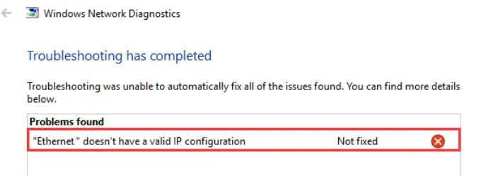 “Ethernet không có cấu hình IP hợp lệ” nghĩa là gì? 2 “Ethernet không có cấu hình IP hợp lệ” nghĩa là gì?