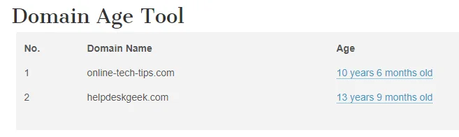 Kiểm tra độ tuổi của một trang web