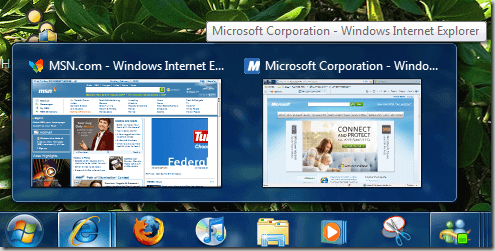 bản xem trước thanh tác vụ windows 7