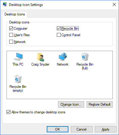 Thay đổi cài đặt thùng rác trong Windows 10 2 Thay đổi cài đặt thùng rác trong Windows 10