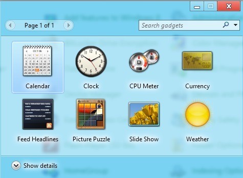 tiện ích windows 8