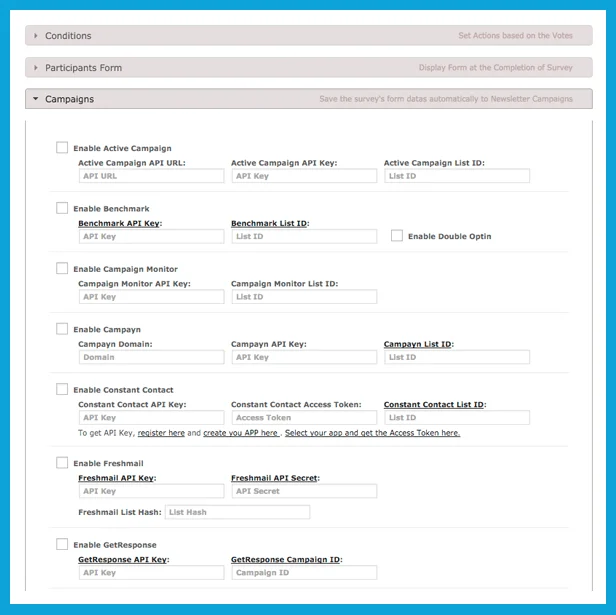 MailChimp, Active Campaign, GetResponse