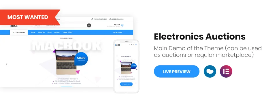 iBid - Đấu giá nhiều nhà cung cấp WooCommerce Theme - 2