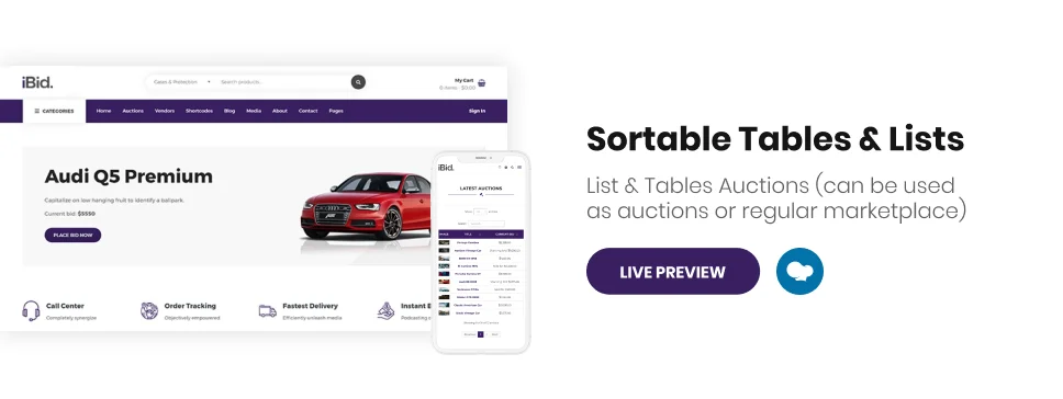 iBid - Đấu giá nhiều nhà cung cấp WooCommerce Theme - số 8