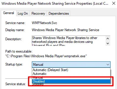 Khắc phục tình trạng sử dụng bộ nhớ và CPU cao của wmpnetwk.exe trong Windows