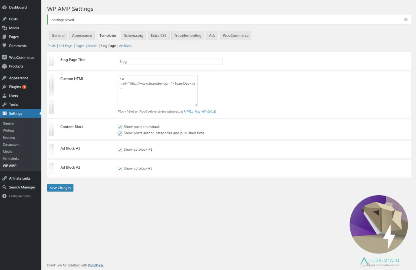 WP AMP — Accelerated Mobile Pages for WordPress and WooCommerce 4
