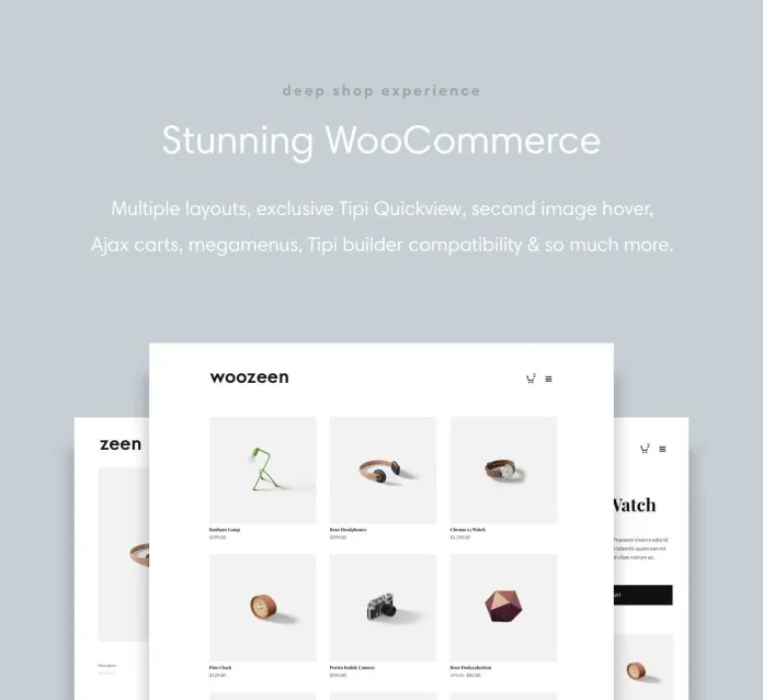 Zeen có sâu WooCommerce tích hợp cửa hàng