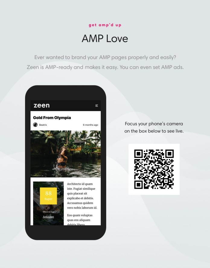 Zeen là chủ đề tạp chí sẵn sàng AMP