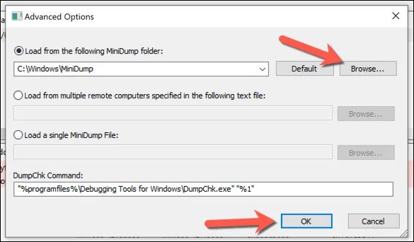 16-Bluescreenview-Chọn-File-Location - Bộ phận trợ giúp Geek Cách phân tích tệp kết xuất bộ nhớ (.dmp) trong Windows 10 hình 16