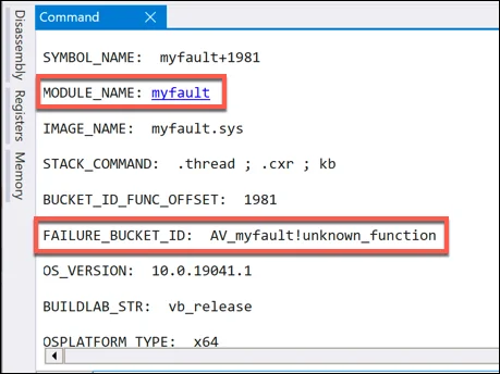 13-Windbg-Module-Name-Ví dụ - Help Desk Geek Cách phân tích tệp kết xuất bộ nhớ (.dmp) trong Windows 10 hình 13
