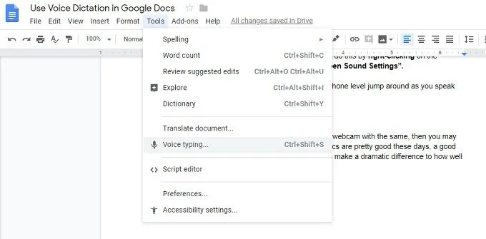 Cách sử dụng chính tả bằng giọng nói trong Google Tài liệu 4 Cách sử dụng chính tả bằng giọng nói trong Google Tài liệu