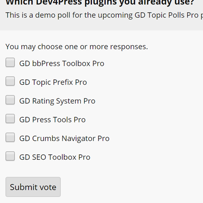 GD Topic Polls Pro for bbPress v3.3.2 NULLED - Dev4Press
