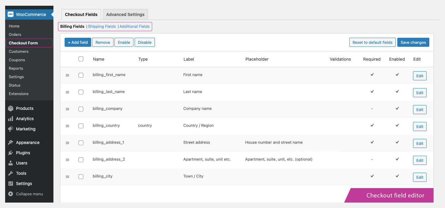 Checkout Field Editor for WooCommerce Pro 1