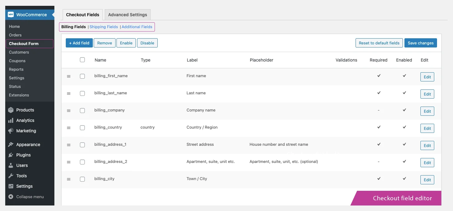 Checkout Field Editor for WooCommerce Pro 1