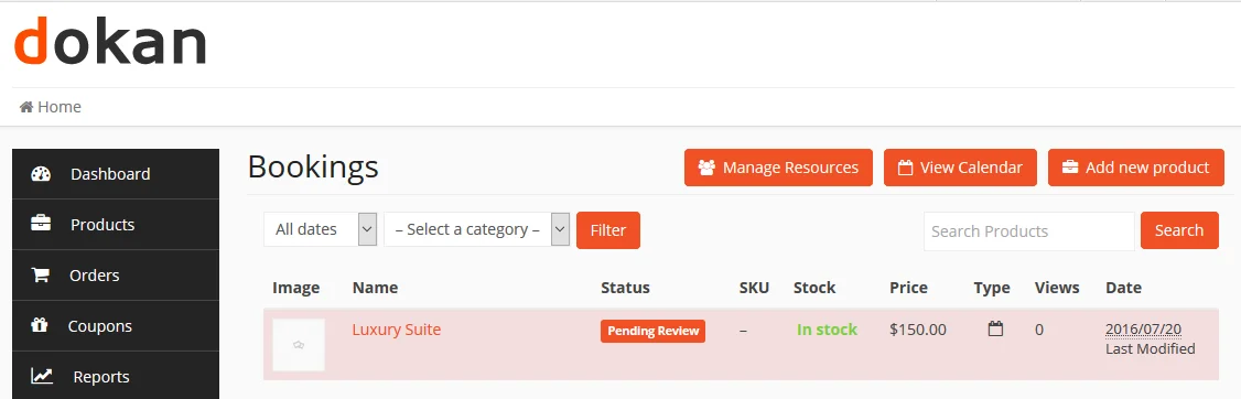 Dokan WooCommerce Booking 1