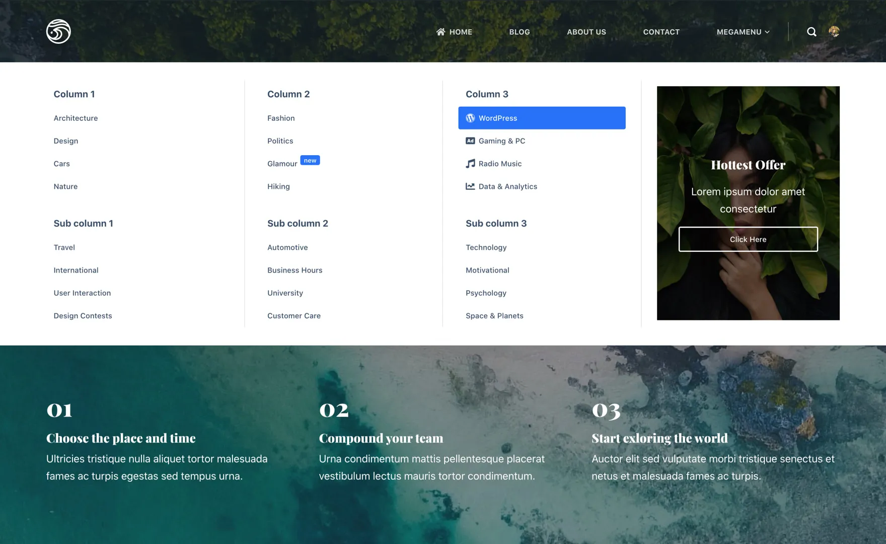 Menu nâng cao Blocksy PRO
