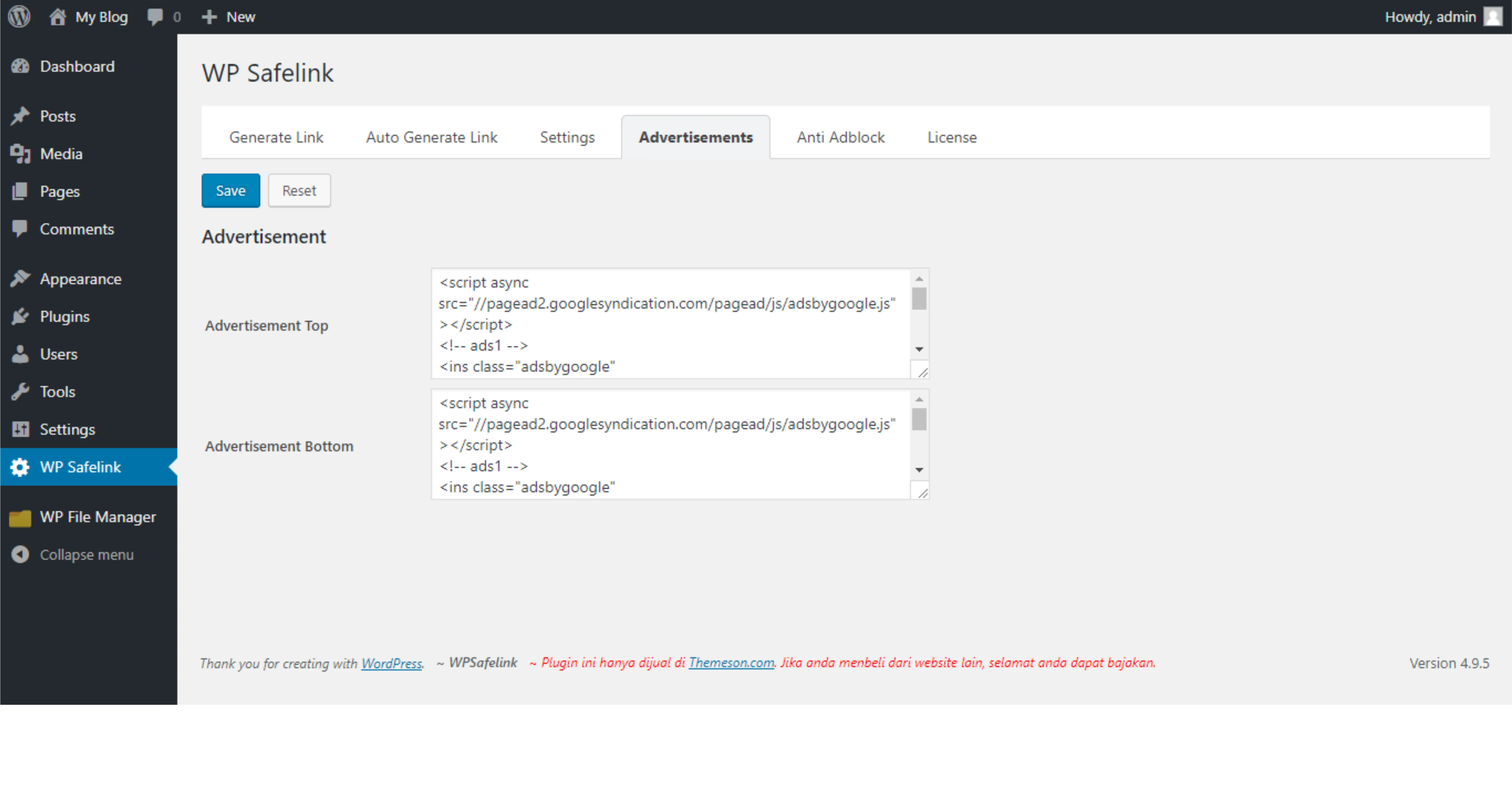 WP Safelink - Converter Your Download Link to Adsense 3