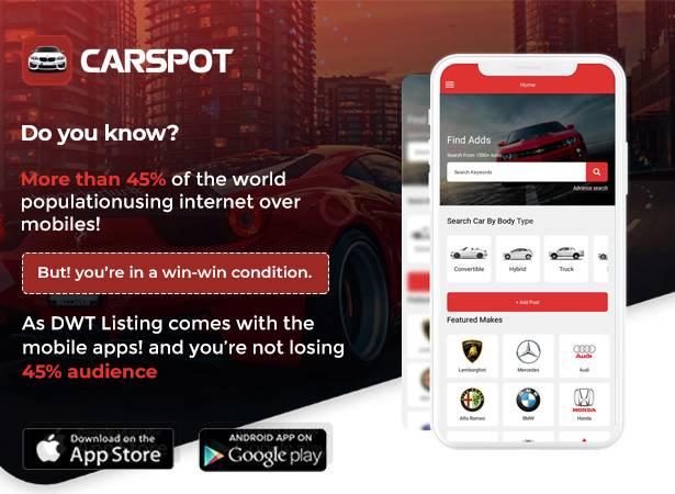 Ứng dụng gốc Carspot React
