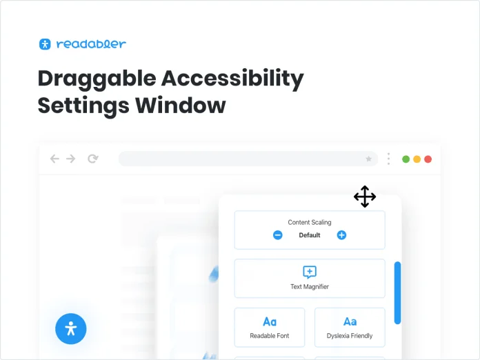 Khả năng tiếp cận có thể kéo Settings Cửa sổ