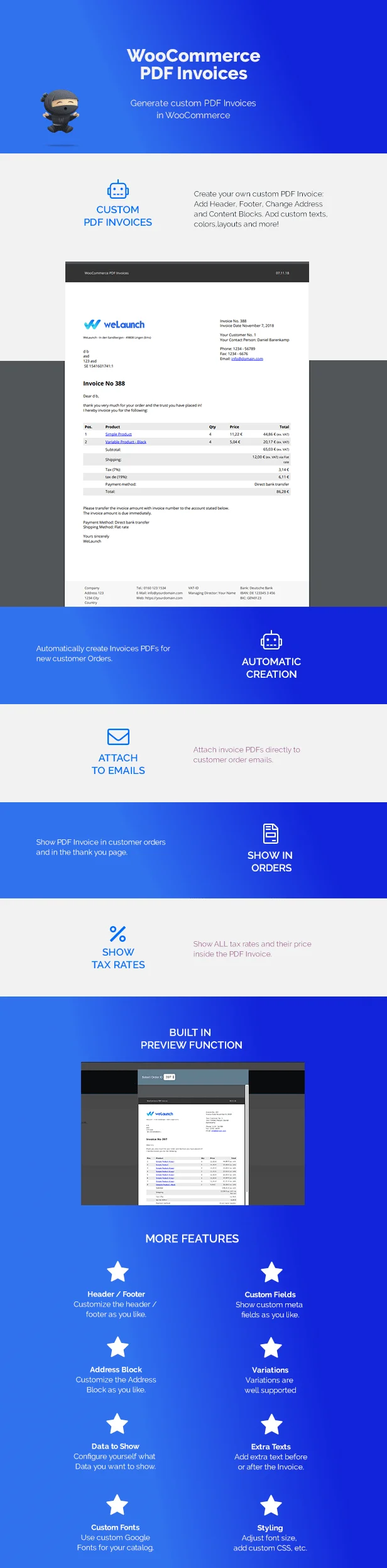 WooCommerce Tính năng hóa đơn PDF & Phiếu đóng gói
