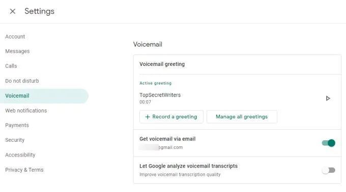 Cách thiết lập thư thoại trên Google Voice 8 Cách thiết lập thư thoại trên Google Voice