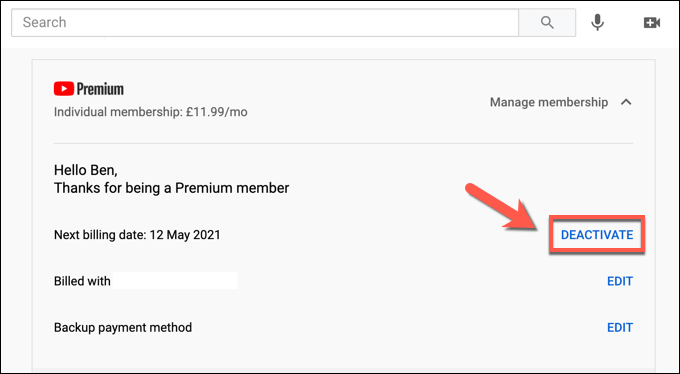Cách hủy hoặc tạm dừng đăng ký YouTube Premium 8 Cách hủy hoặc tạm dừng đăng ký YouTube Premium