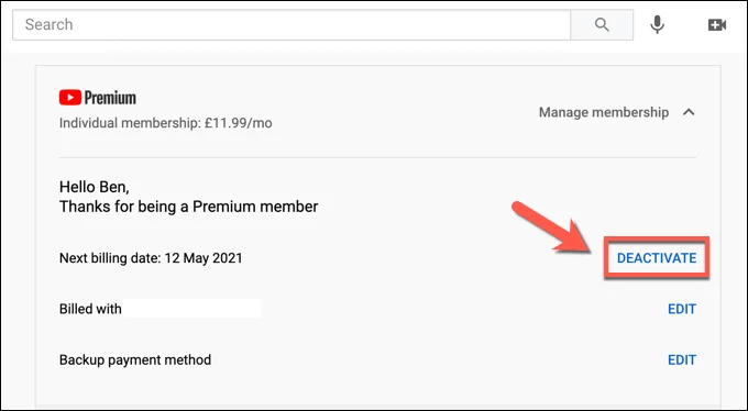 Cách hủy hoặc tạm dừng đăng ký YouTube Premium 8 Cách hủy hoặc tạm dừng đăng ký YouTube Premium