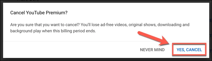 Cách hủy hoặc tạm dừng đăng ký YouTube Premium 16 Cách hủy hoặc tạm dừng đăng ký YouTube Premium