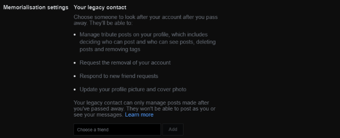 Cách thiết lập tưởng niệm Facebook Settings 2 Cách thiết lập tưởng niệm Facebook Settings
