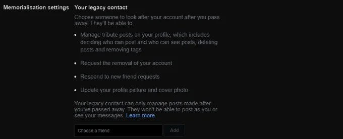 Cách thiết lập tưởng niệm Facebook Settings 2 Cách thiết lập tưởng niệm Facebook Settings