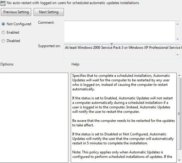 không tự động khởi động lại