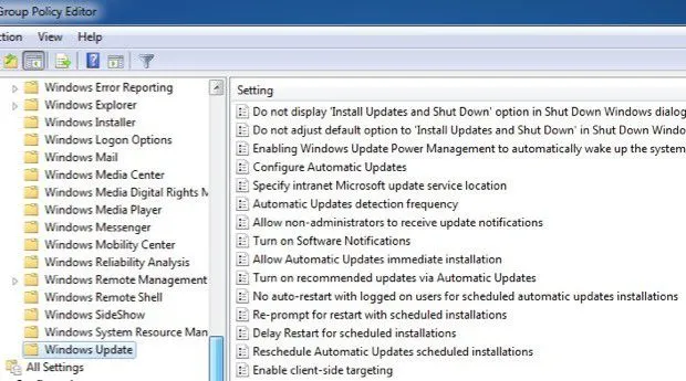 cài đặt cập nhật windows