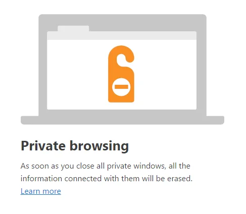 chế độ riêng tư được bật