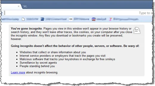 Thông báo ẩn danh của Chrome