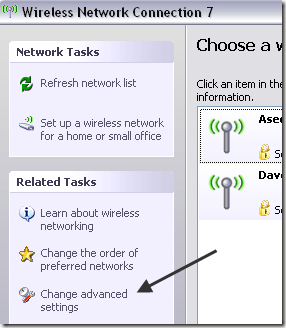 thay đổi cài đặt nâng cao