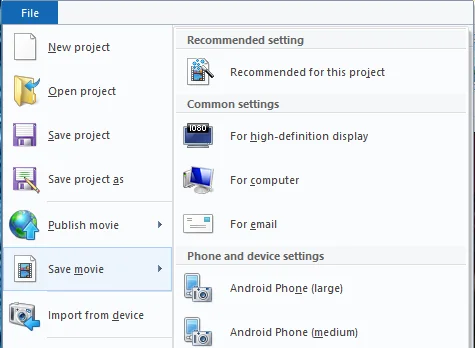 lưu dự án nhà sản xuất phim