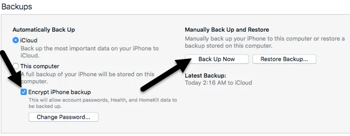 Cách chuyển hoặc chuyển dữ liệu sang iPhone mới 2 bản sao lưu itunes