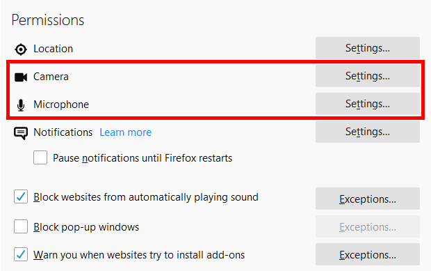 firefox-máy ảnh-mic-settings - Mẹo kỹ thuật trực tuyến Hình ảnh Firefox 3