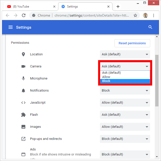 chrome-youtube-access-settings - Mẹo kỹ thuật trực tuyến Hình ảnh Chrome 7