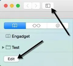 safari chỉnh sửa dấu trang