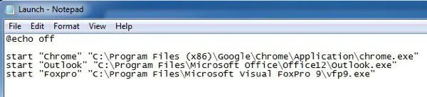 Cách mở nhiều chương trình trong Windows cùng một lúc 6 tệp lô notepad